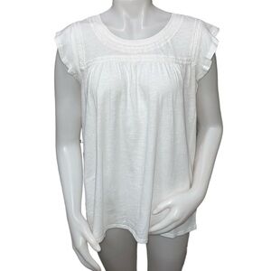 Lucky Brand White Womens Sleevless Blouse Size Large